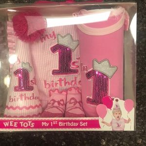 WEE TOTS PINK My First Birthday Set